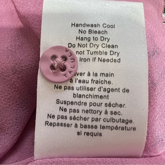 Talula Aritzia Pink Lace Betsy Short Sleeve Lined Blouse, Size- X-Small - Picture 2 of 9